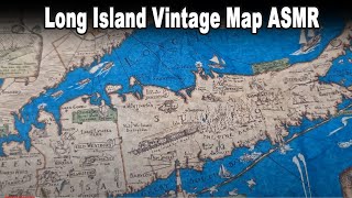 LONG ISLAND Vintage Illustrated Map With Landmarks and Events  ASMR map analysis [upl. by Eedyak308]