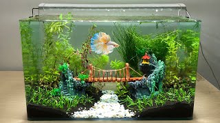 DIY Simple Aquasacpe Betta Fish For Office  How To Make Aquarium Decoration Ideas  MR DECOR 178 [upl. by Payton]