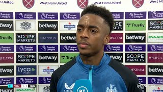 quotEddie Howe is a brilliant person we all trust himquot Joe Willock reflects on West Ham 11 Newcastle [upl. by Ginelle]