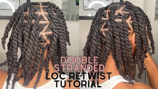 HOW TO DOUBLE STRAND TWIST LOC TUTORIAL FOR BEGINNERS  LOC SMITHING amp PALM ROLLING METHODS [upl. by Kremer391]