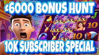 £6000 Insane Bonus Hunt 10k Sub Special Slots 1k Free Giveaway 🥳🎰💰 [upl. by Paz764]