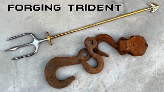 Forging POSEIDONS TRIDENT Out of Rusty Hook [upl. by Enyedy]