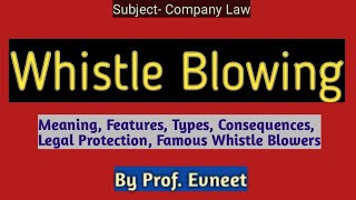 Whistle Blowing in hindi  whistle blower policy in hindi  whistle blower policy in india [upl. by Narat]