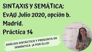 Análisis sintáctico y semántica EvAU Julio 2020 opción b Madrid Práctica 14 [upl. by Menides506]