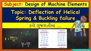 Deflection in Helical springs and Buckling in gujarati  DME  GTU [upl. by Burwell854]