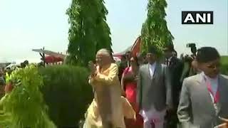 WATCH Prime Minister Narendra Modi arrives at Nepal Janakpur Airport [upl. by Aenit319]