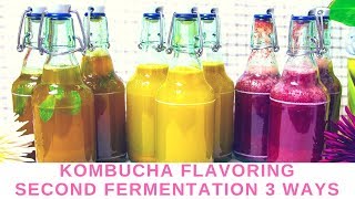 Kombucha flavoring in second fermentation  3 flavors [upl. by Negem168]