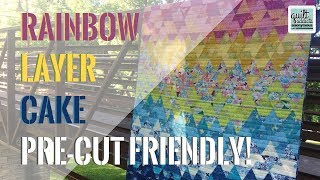 Precut Quilt Pattern for Jelly Rolls and Layer Cakes Just add Binding  Rainbow Layer Cake [upl. by Olfe105]