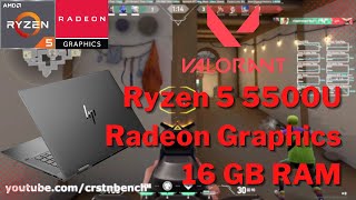 AMD Ryzen 5 5500U \ Radeon Graphics \ Valorant 1080p low settings 16GB DUALCHANNEL RAM [upl. by Behrens]