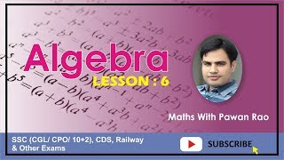 Algebra With Basics For SSCCGLMAINS  LESSON 6  In Hindi amp English  By Pawan Rao [upl. by Alleyn]