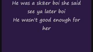 Avril Lavigne  Sk8er boi  Lyrics  Boy version [upl. by Engenia901]