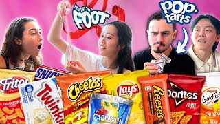 Foreigners trying ALL the American Snacks for the FIRST TIME [upl. by Peggir]