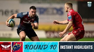 Scarlets v Munster  Instant Highlights  Round 10  URC 202324 [upl. by Thurstan]