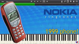 NOKIA 3210 RINGTONES IN SYNTHESIA  Piano Tutorial [upl. by Feerahs431]