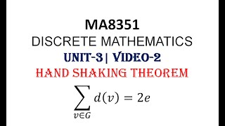 HAND SHAKING THEOREM IN TAMIL DISCRETE MATHEMATICS UNIT3 VIDEO2 [upl. by Esinev104]