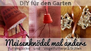 Meisenknödel selber machen DIY Futterglocke und Vogelfutterplätzchen  Gartendeko selbst machen [upl. by Finnigan]