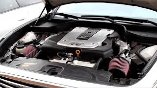 Infiniti G37 KampN Intake Before and After [upl. by Hadeehuat867]