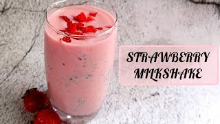 Try out this super easy milk shake  strawberry milkshake ಸ್ಟ್ರಾಬೆರಿ ಶೇಕ್  स्ट्रॉबेरी मिल्कशेक [upl. by Aliel]