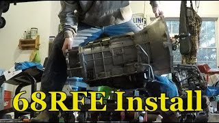 67 Cummins Transmission Install [upl. by Atinnod486]