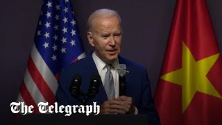 President Biden interrupted by White House staff at press conference in Vietnam [upl. by Jillane]