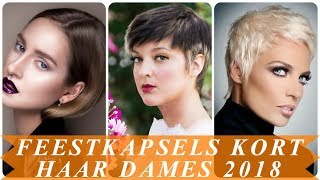 Mooie feestkapsels kort haar dames 2018 [upl. by Aetnuahs]