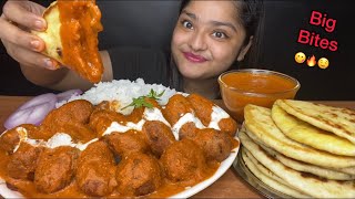 PANEER KOFTA CURRY WITH BUTTER KULCHE AND BASMATI RICE  BIG BITES MUKBANG  INDIAN FOOD EATING SHOW [upl. by Brechtel532]