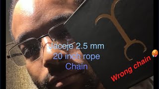 Jacoje wrong chain 20 inch 25mm rope chain review [upl. by Rehpotsirhc]