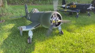 Kranz F4U Corsair Rollout mit UMS 125cc Sternmotor Radial Engine [upl. by Sirej853]