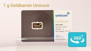 1 Gramm Gold von Umicore in 360° Ansicht [upl. by Cr]