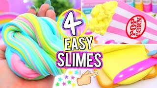 4 Easy DIY Slime Ideas How To Make VIRAL SLIMES [upl. by Rednaxela20]