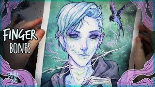 Finger Bones • Naming my Artwork • Watercolor Speedpaint [upl. by Orit]