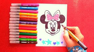 تعلم رسم ميني ماوسرسم سهل للاطفال How to draw Mini mouse [upl. by Ysset]