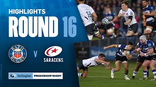 Bath v Saracens  HIGHLIGHTS  HardFought Victory  Gallagher Premiership 202324 [upl. by Allecsirp361]