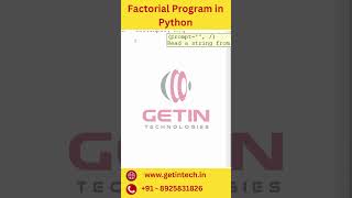 Factorial Program in Python  Learn Python course in Tamil with 100 Placements Getin Technologies [upl. by Akirdnwahs703]