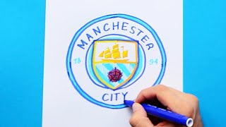 How to draw Manchester City FC Logo  Premier League [upl. by Mariandi]