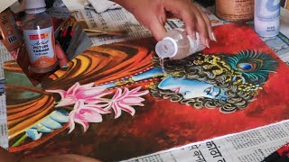 How to apply varnish on OilAcrylic Paintings ArtistaPoojaHindi [upl. by Ylrebmic4]