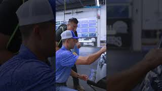 Trainee learning to squeegee and shrink with offwrap tinting windowcovering autotinting [upl. by Winola]