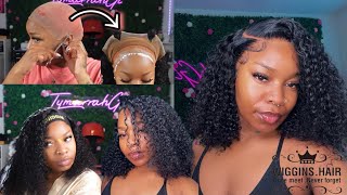 DETAILED 16 INCH 250 Density CURLY WIG INSTALL PLUCKING BALD CAP METHOD FT WIGGINS HAIR [upl. by Orsay809]