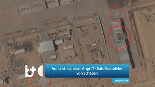 Vor und nach dem Angriff Satellitenbilder zeigen Schäden durch iranische Raketen in Israel [upl. by Yellah221]