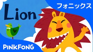 Lion  フォニックス読みL  ABCフォニックスの歌  子どもの歌  ピンキッツ・ベイビーシャーク [upl. by Emoreg]