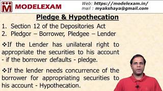 Pledge amp Hypothecation of securities [upl. by Quintina]