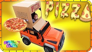 Pretend Play OVEN PIZZA Delivery On Wheels [upl. by Nylrak]