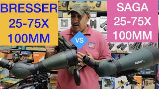 BRESSER PIRSCH 100MM 2575X SPOTTING SCOPE VS SAGA 2575X100MM FEATURESVIDEO BETTER THAN ULTIMA100 [upl. by Kammerer146]