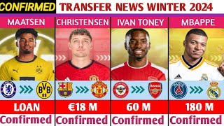 ALL CONFIRMED AND RUMOURS WINTER TRANSFER NEWSDONE DEALS✔CHRISTENSEN TO MAN UTDMAATSEN TO BVB [upl. by Llemmart610]