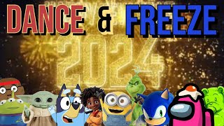 Dance and Freeze 2024  New Year Freeze Dance 2024 Brain Break  New Year Song  PhonicsMan Fitness [upl. by Susejedesoj]