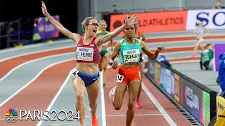 Elle St Pierre makes US history with late charge to win 3000m title at Indoor Worlds  NBC Sports [upl. by Rip]