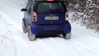 Auto Sock snow socks on Smart car 1 [upl. by Barnard]