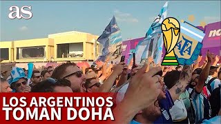 MUNDIAL QATAR 2022  La afición ARGENTINA EUFÓRICA en la ciudad de DOHA  Diario AS [upl. by Dorcus287]