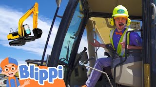 Blippis Excavator Adventure  Learning Construction Vehicles For Kids [upl. by Atiran483]