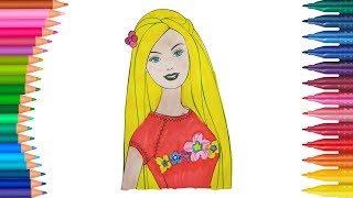 Barbie per bambini  Come disegnare e colorare  Piccole Mani Libro Da Colorare [upl. by Edith391]